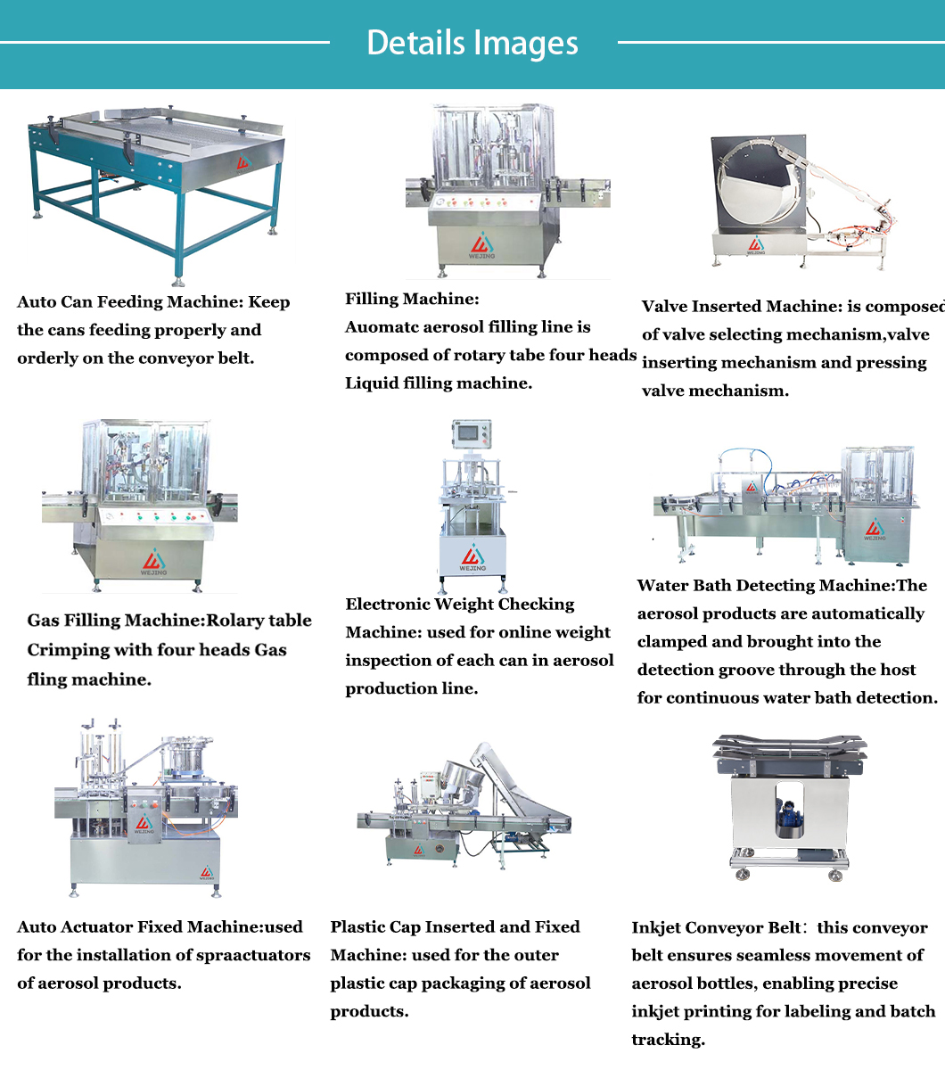 Aerosol filling machine line Linea di riempitrici aerosol