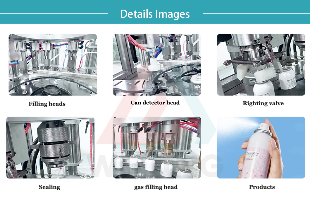 Immagini dettagliate della riempitrice aerosol