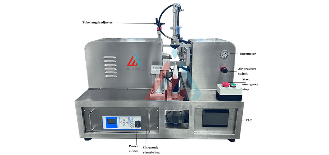Macchina semiautomatica per la sigillatura delle code ad ultrasuoni