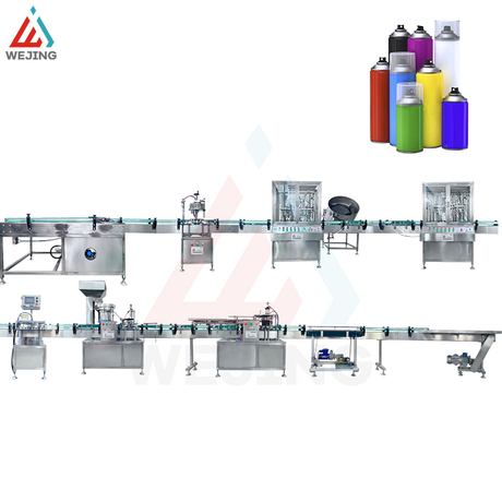 Linea di riempimento spray per vernice aerosol 60-70 bombolette al minuto