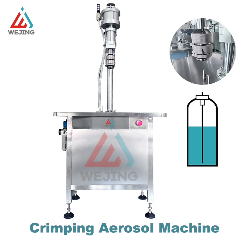 Riempitrice semiautomatica per riempimento e sigillatura di aerosol per spray disinfettante per lattine